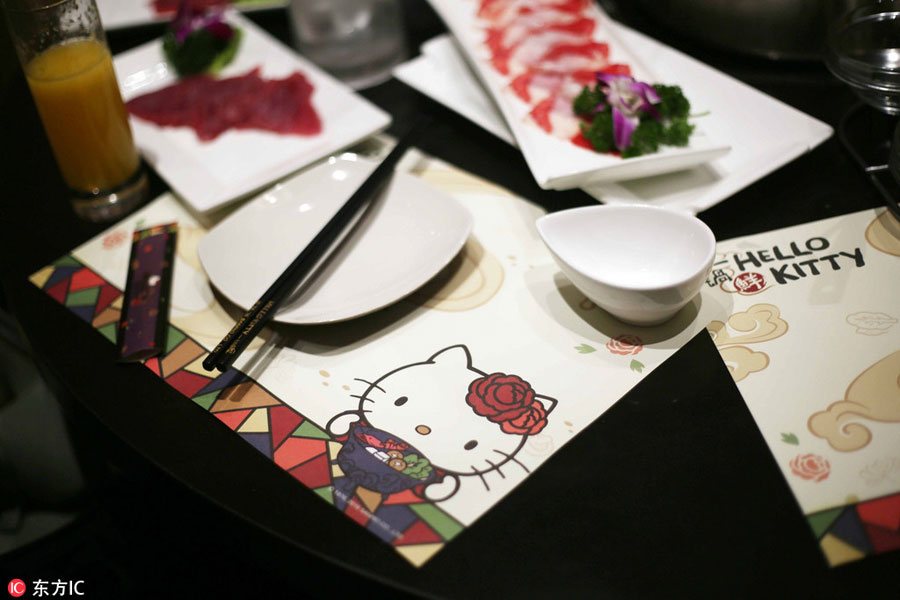 萌萌噠：大陸首家Hello Kitty火鍋店上海開業(yè)（組圖）
