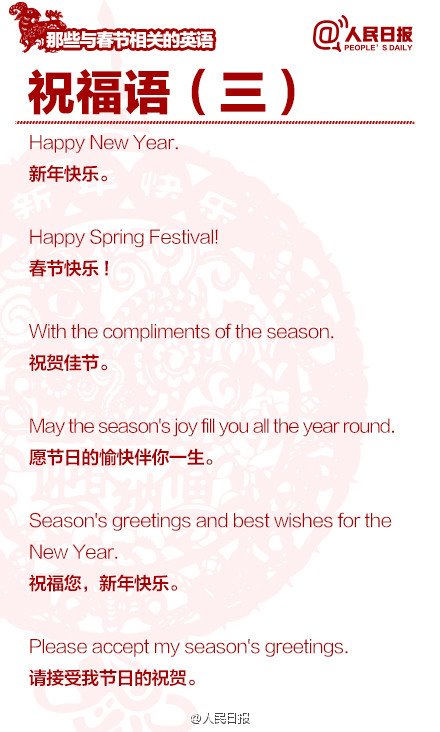 長知識！100個與春節有關的英文用語
