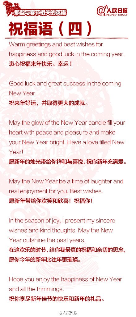長知識！100個與春節有關的英文用語