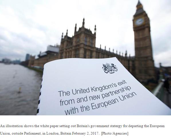 英國政府發布“脫歐白皮書”