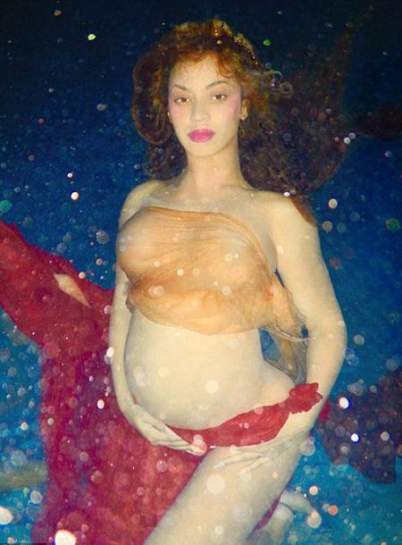 懷個孕都這么美!碧昂絲大肚照人氣創紀錄