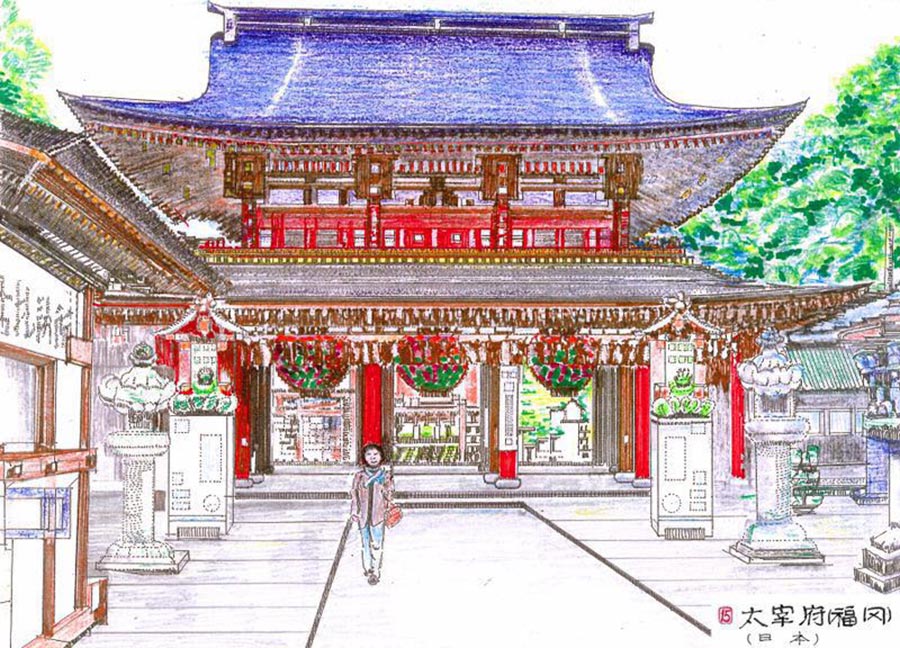 重慶7旬老人環游世界 畫出上百幅精美手繪圖（組圖）