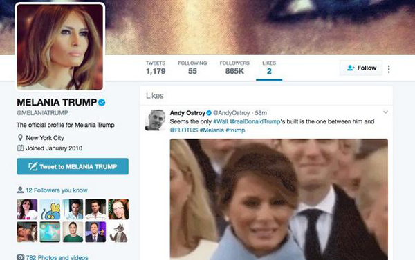 網友調侃特朗普遭妻子“嫌棄” 梅蘭妮亞竟手滑點贊