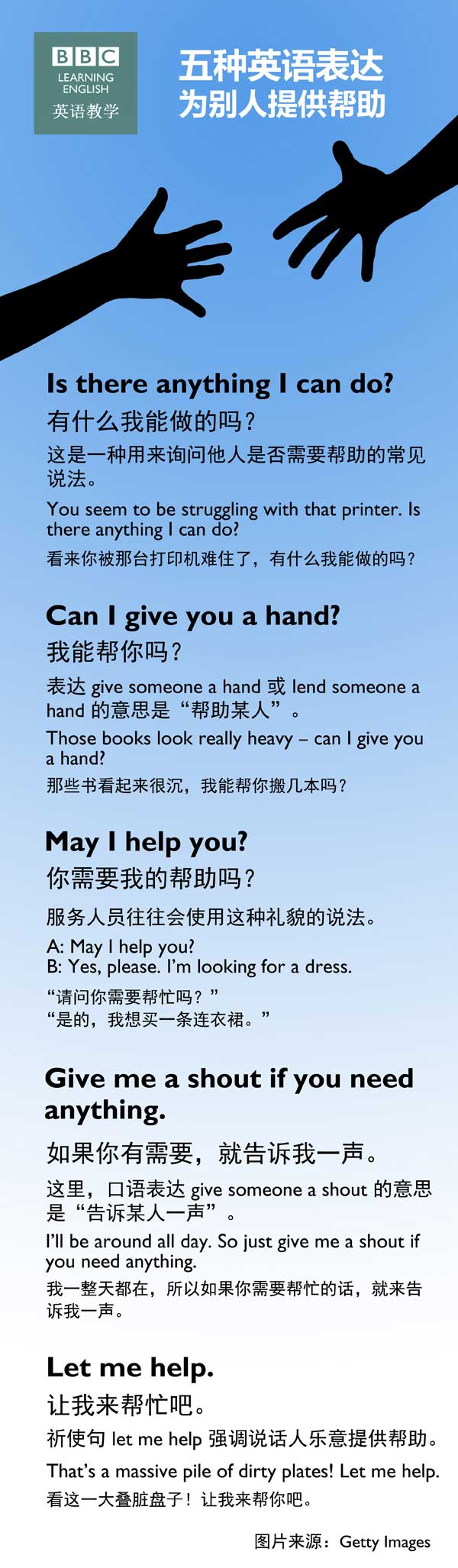 五種英語表達為別人提供幫助