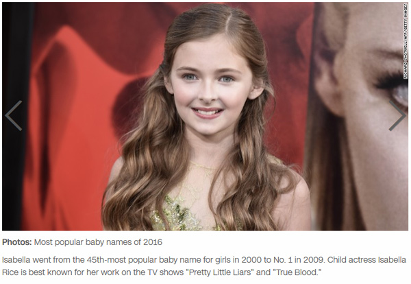 美國最流行寶寶名 艾瑪、諾亞居首