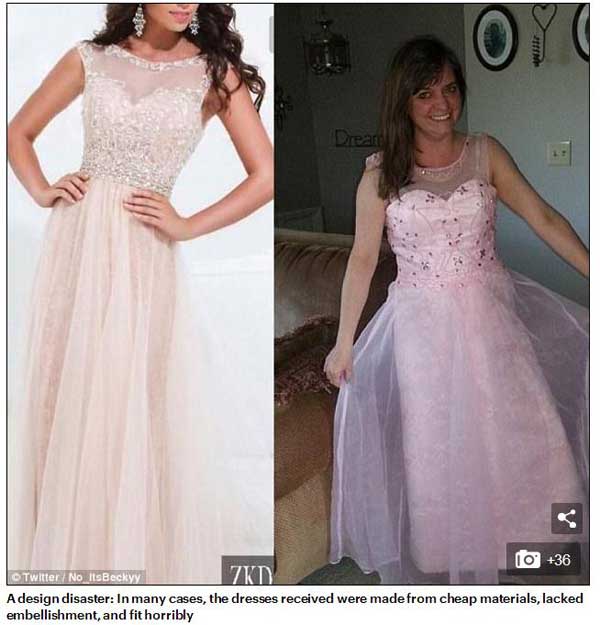 英國高中生曬網購畢業禮服“賣家秀”與“買家秀”