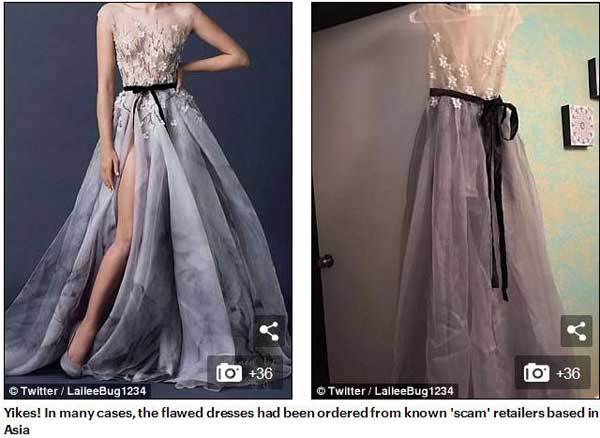 英國高中生曬網購畢業禮服“賣家秀”與“買家秀”