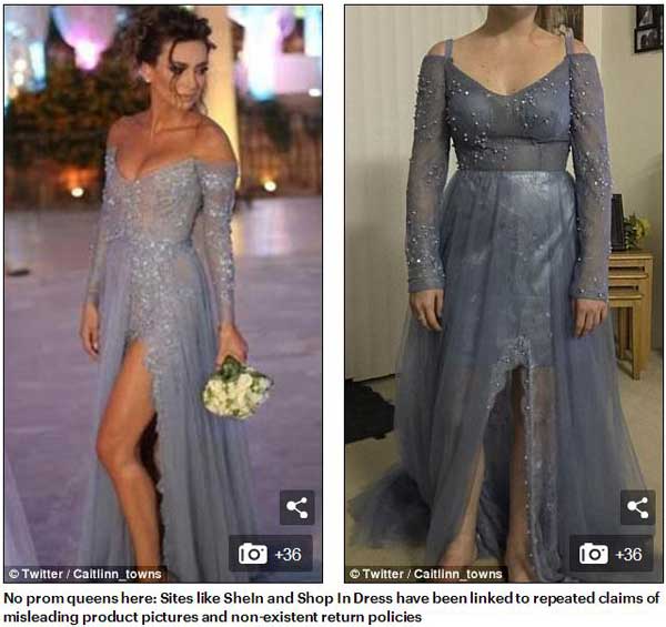 英國高中生曬網購畢業禮服“賣家秀”與“買家秀”