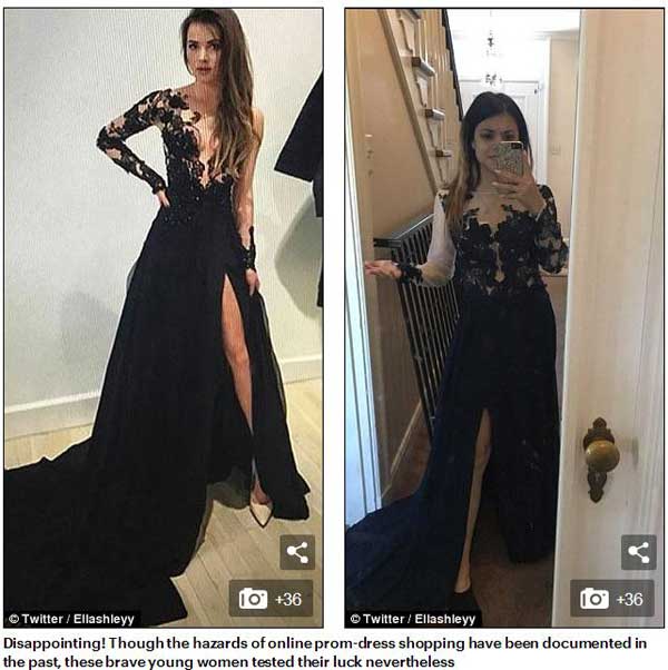 英國高中生曬網購畢業禮服“賣家秀”與“買家秀”