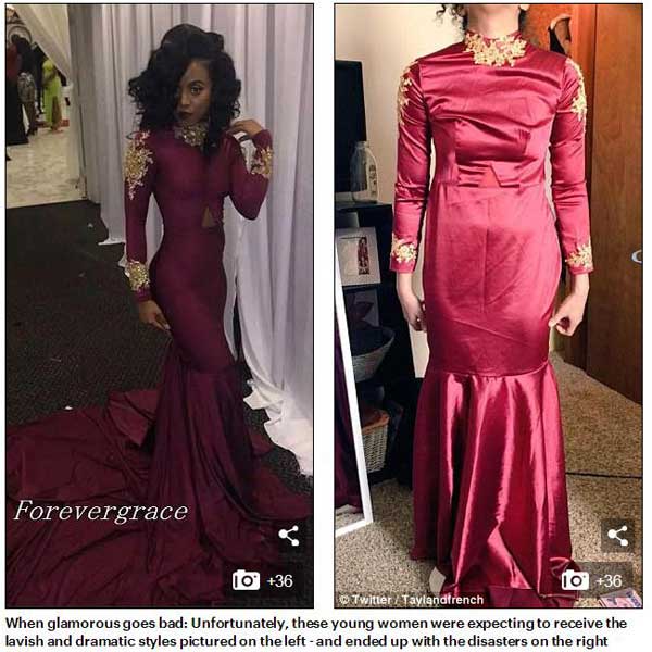 英國高中生曬網購畢業禮服“賣家秀”與“買家秀”