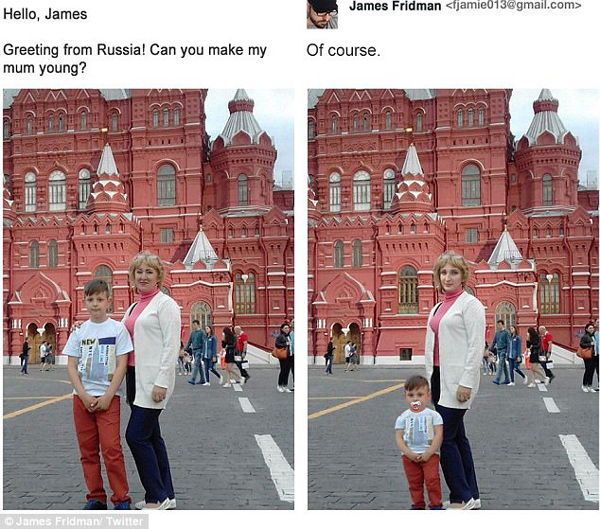 幫外國網友P圖的PS大神又有新作,畫風還是那么清奇(組圖)