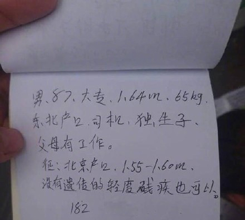 多虧了中國式相親價目表 老外都知道“勢利眼”長啥樣啦