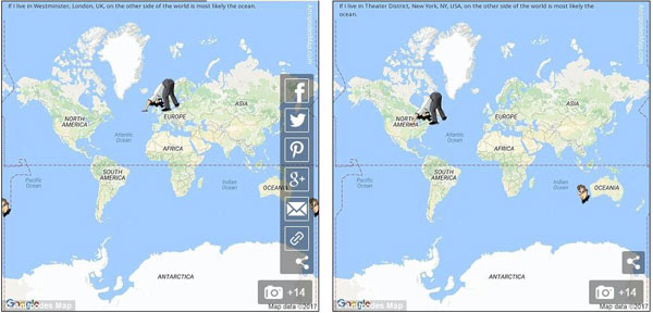 地球另一端與你相對的地方是哪里？現(xiàn)在有個地圖可以查了！