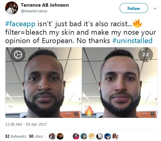 “洗白風波”剛平息 外國版美圖秀秀FaceApp又被指種族歧視