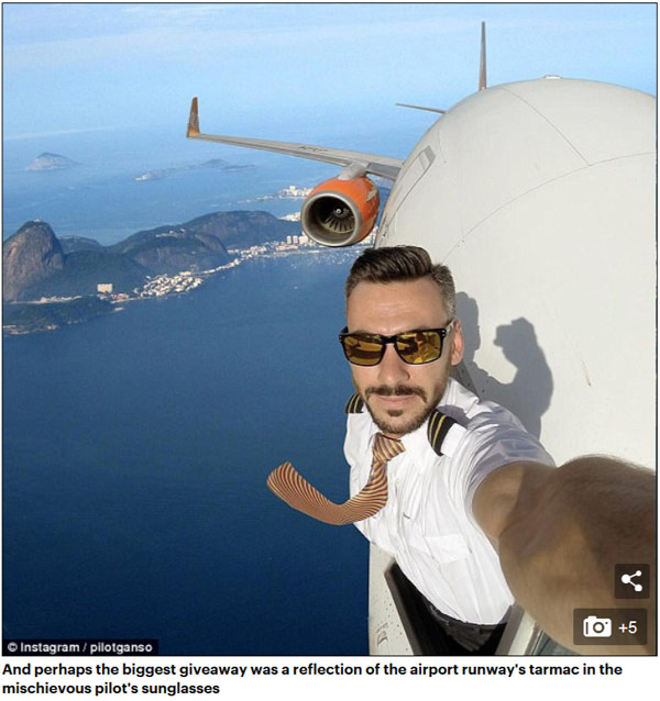 自拍新高度：飛行員把身子探出駕駛艙自拍！（組圖）