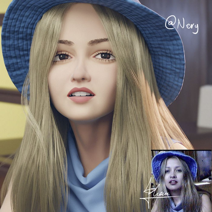 真人肖像變成動畫主角！3D藝術(shù)家實現(xiàn)你的“皮克斯夢”（組圖）