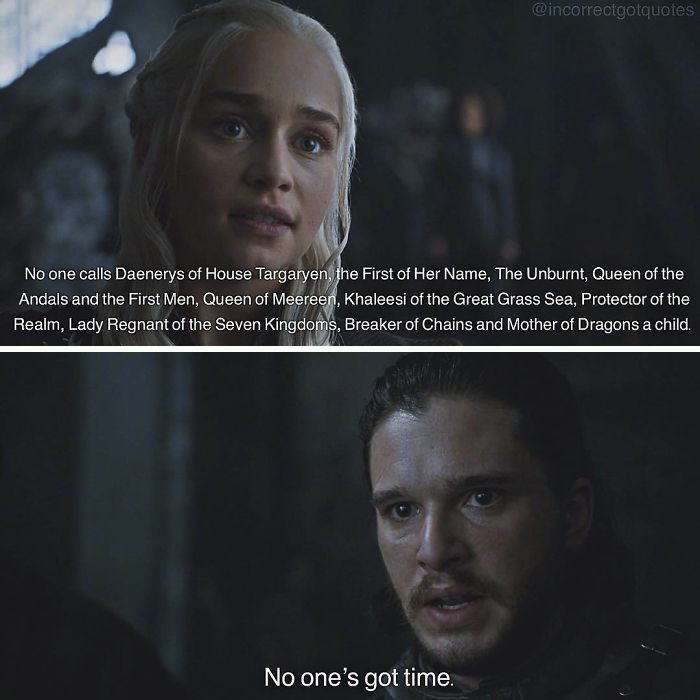 笑崩！《權力的游戲》惡搞版對白（組圖）