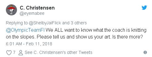 真淡定!芬蘭教練冬奧賽場打毛線 四年前索契他就這么干