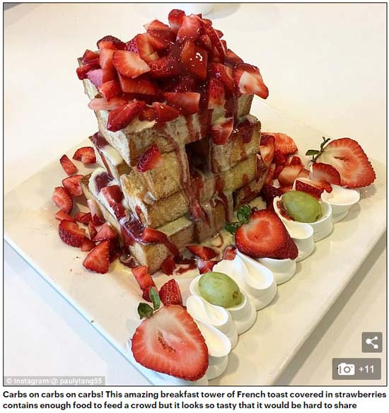 食物“疊疊樂”成社交媒體新潮流 網友爭相挑戰（組圖）