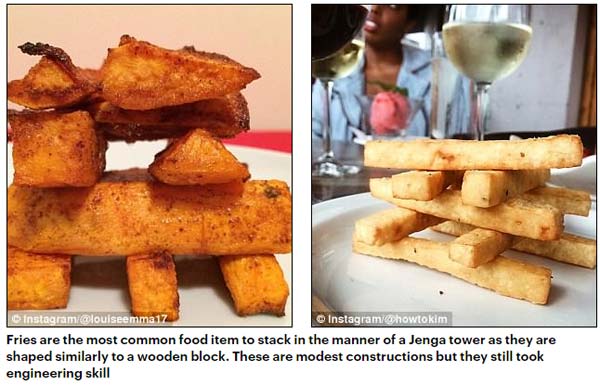 食物“疊疊樂”成社交媒體新潮流 網友爭相挑戰（組圖）