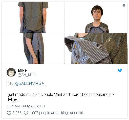 巴黎世家再次被網友吐槽,這件男士上衣畫風也是一言難盡