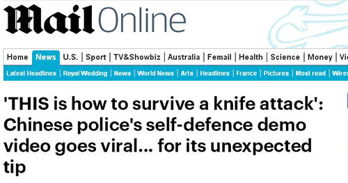面對持刀歹徒，中國警察教的這個動作火了！老外也紛紛點贊