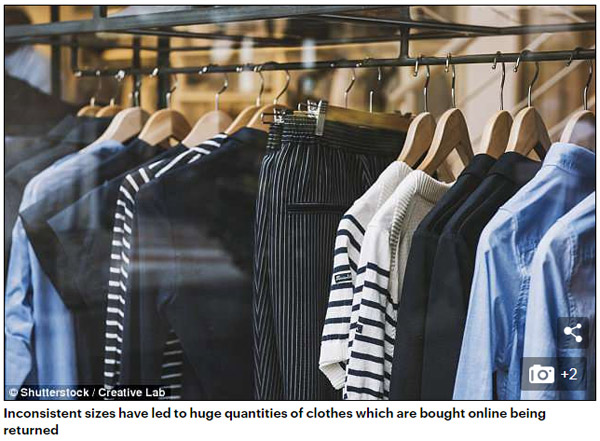 英國多家服裝零售巨頭將統一尺碼標準