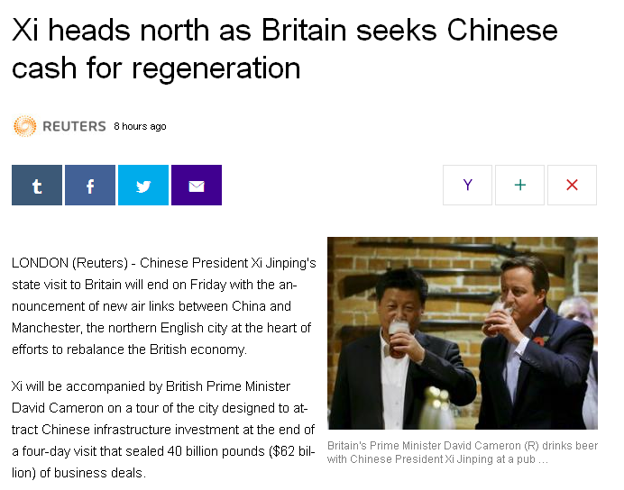 習(xí)大大訪英 外媒怎么看（雙語(yǔ)）