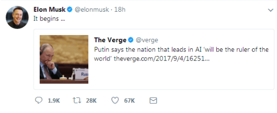 馬斯克:人工智能或導致第三次世界大戰