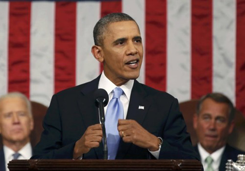 奧巴馬發表國情咨文 稱如有必要將繞過國會單干