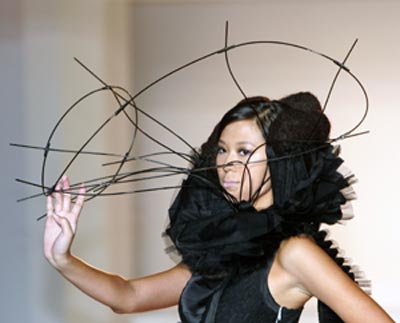 Model displays outfit during Taipei in style fashion show