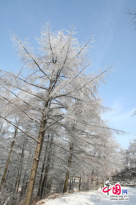 Beautiful snow scenery of Mount Meng