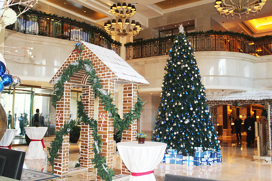 Christmas decorations illuminate Beijing