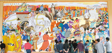Tang dynasty mural debuts at Daming Palace