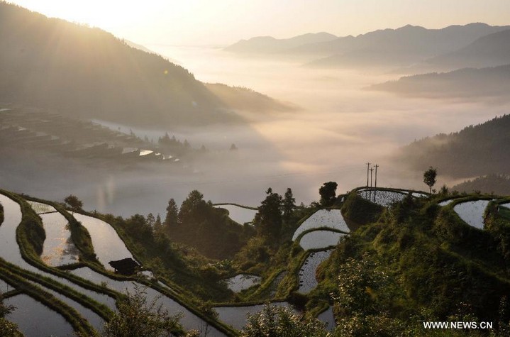 Beautiful sea of clouds scenery in China's Guizhou