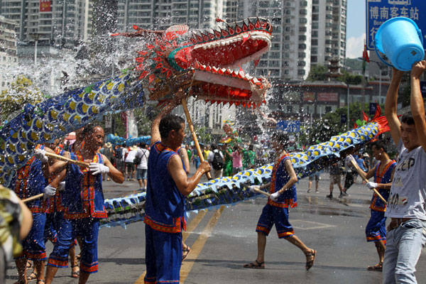 The annual water festival is held in Kaili, Southwest China's Guizhou province, on Wednesday. Water Festival in SW China