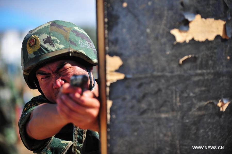 Drill held in N China to mark 70th anniversary of WWII victory