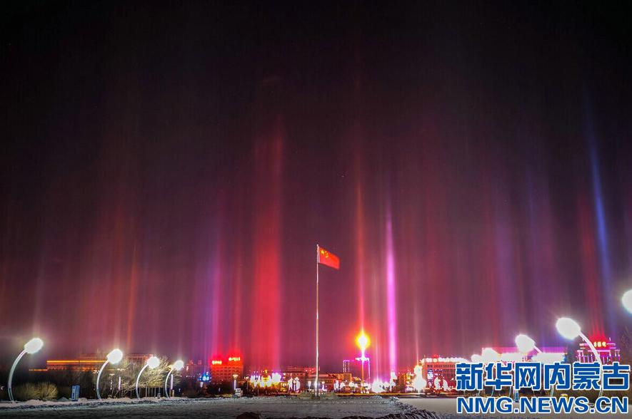 Sun pillar appears in Xilinhot