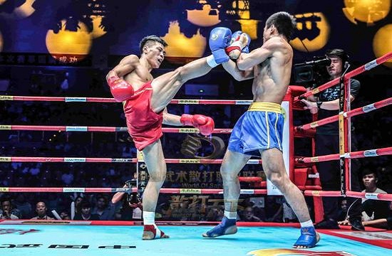 Sanshou fighters throw punches in Hohhot