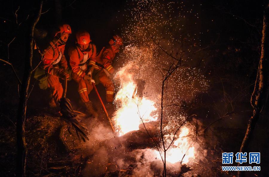 Firefighters battle Beidahe forest inferno