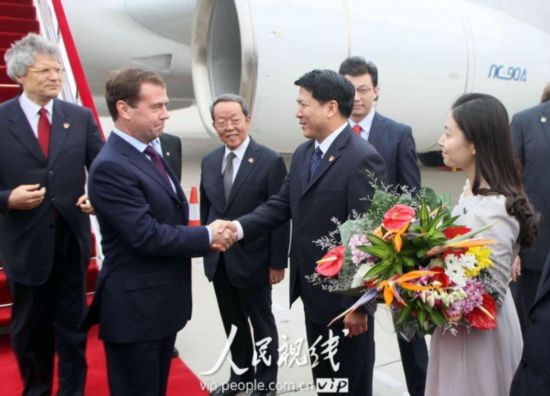 Russian president arrives in Dalian