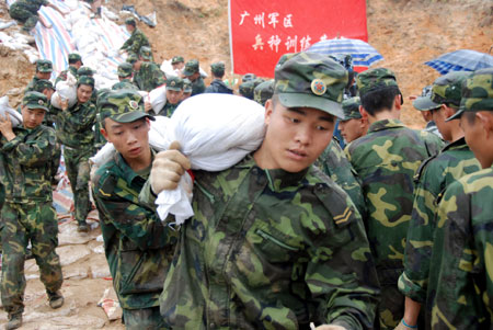 Soldiers defend railway lifeline