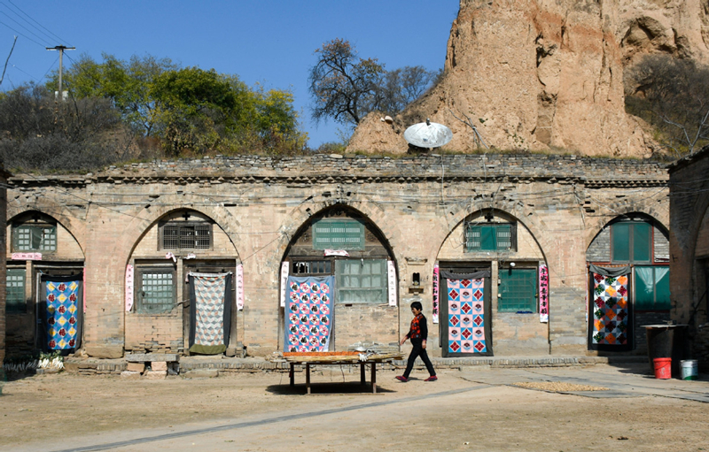 Patchwork winter door covers brighten North China homes