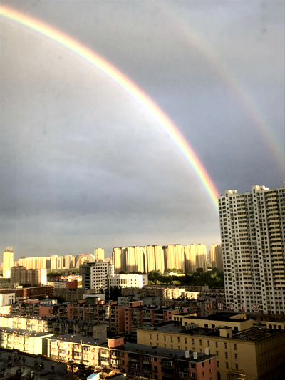 Double rainbow pictured in Shenyang