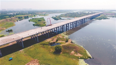 Longest Hunhe River bridge under construction