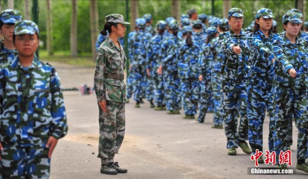 Shenyang university freshmen undergo military training