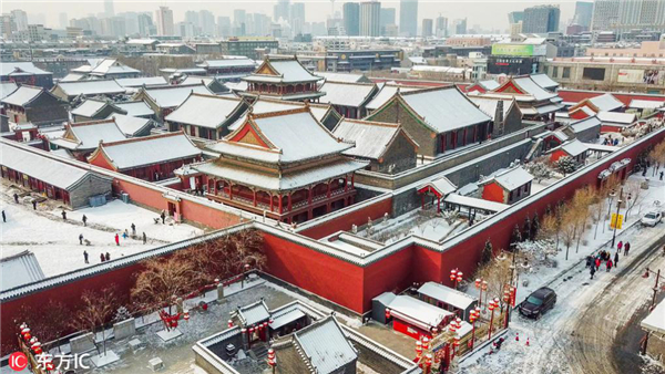 Snow turns Shenyang Imperial Palace Museum into fairytale land