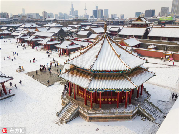 Snow turns Shenyang Imperial Palace Museum into fairytale land