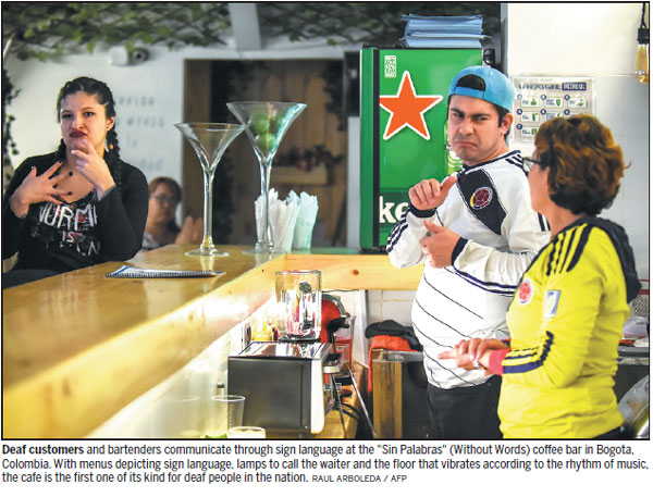 Colombia gets its first bar for deaf