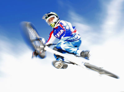 US BMX Supercross champion Donny Robinson trains at the US Olympic Training Center in Chula Vista, California March 12, 2008. [Agencies]